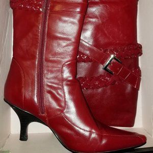Red "Firenza" Knee High Boots